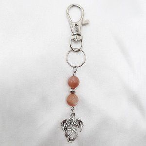 Dragon Sunstone Chakra Healing Gemstone Keychain Handmade Accessory